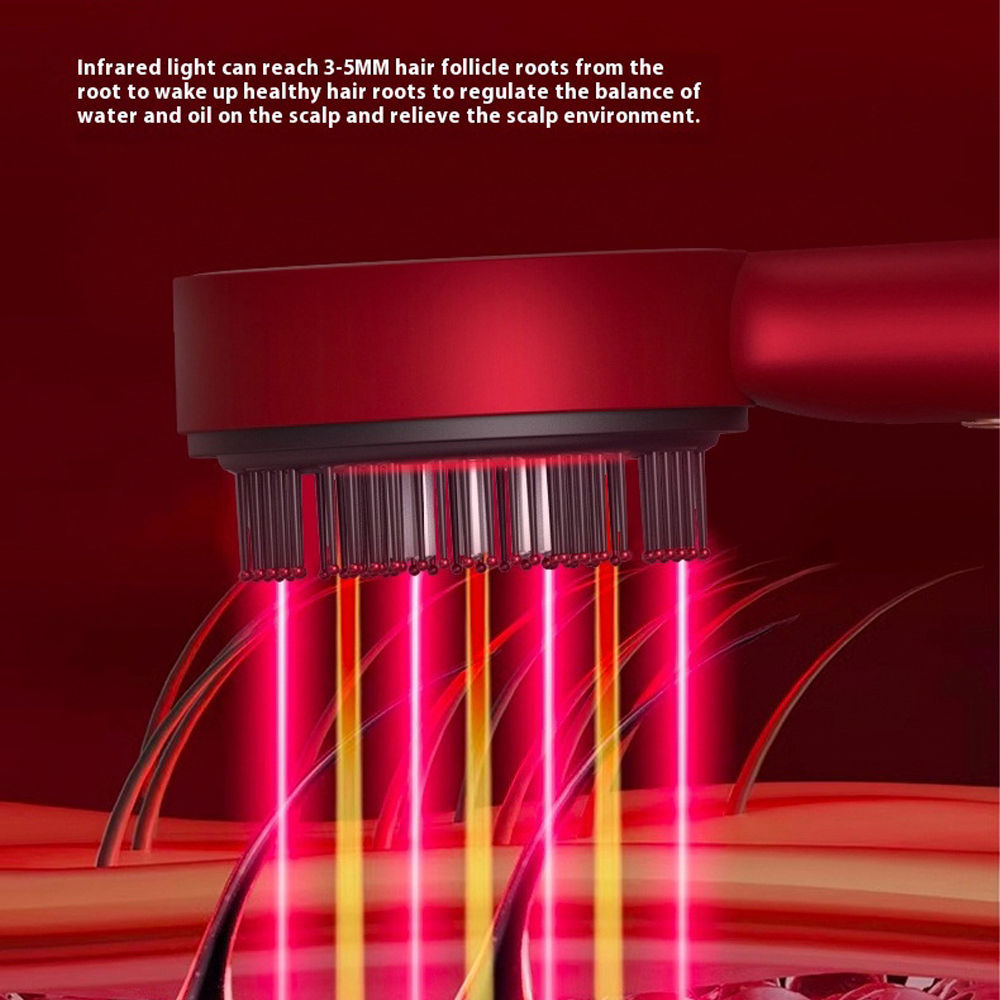 Red Light Scalp Massage Comb مشط تدليك فروة الرأس تقنية الضوء الاحمر - Image 4