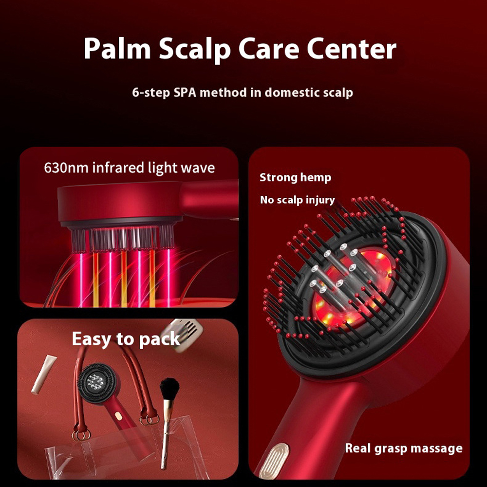 Red Light Scalp Massage Comb مشط تدليك فروة الرأس تقنية الضوء الاحمر - Image 6